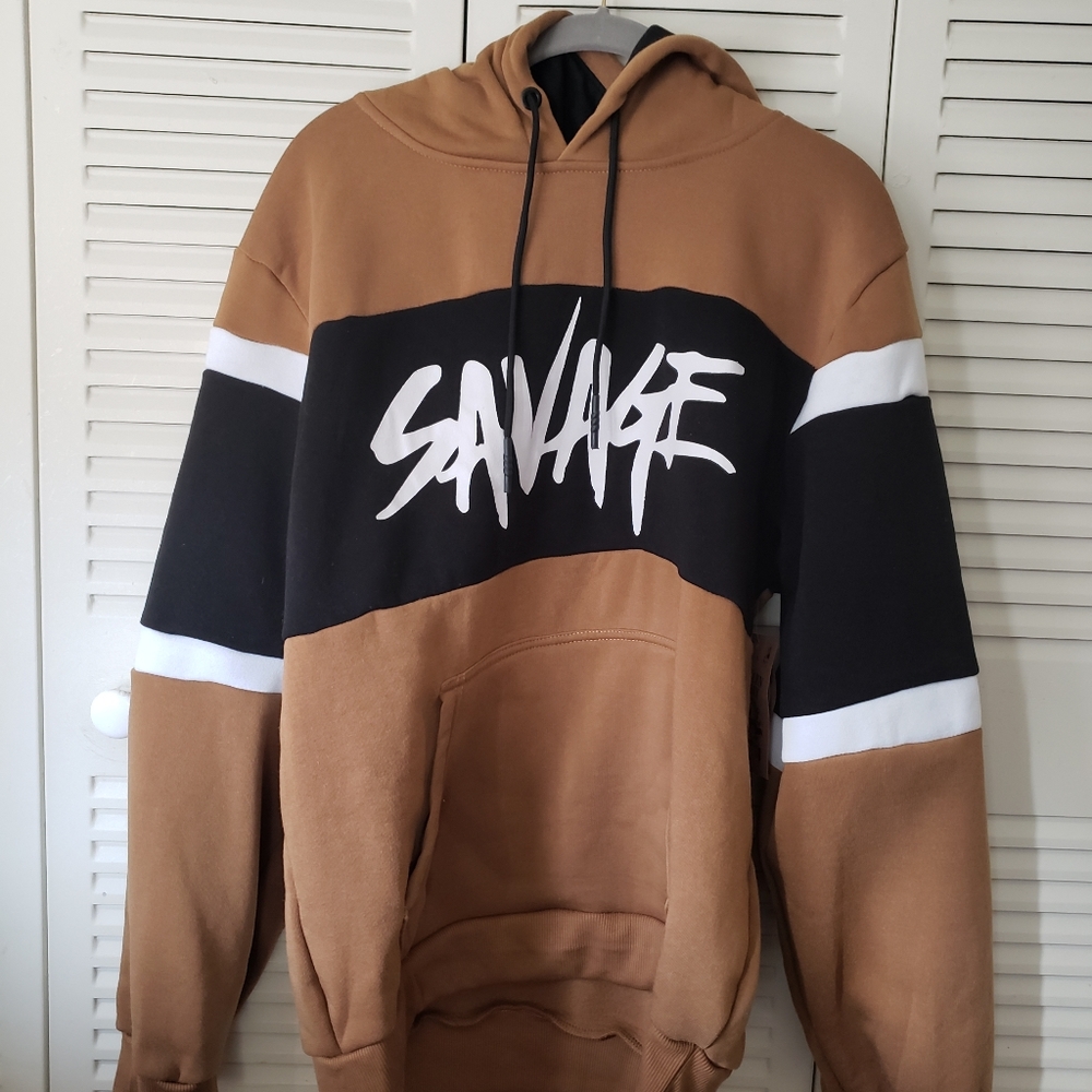 Brooklyn Laundry 'SAVAGE' Print Pullover Hoodie (S)